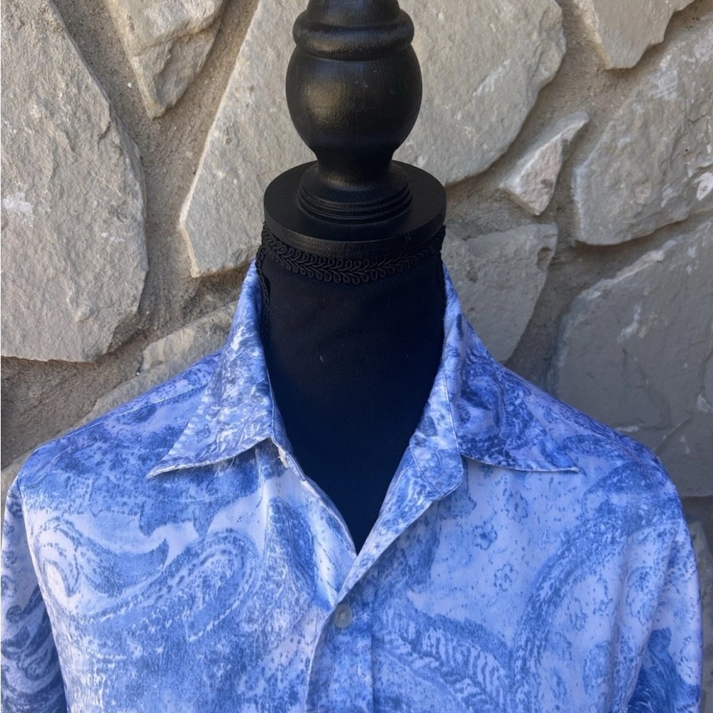 Ralph Lauren Blue Paisley Night Shirt Small Embroidered Logo Womens Preppy - Picture 4 of 7
